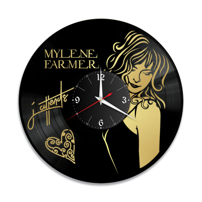 Часы настенные "Mylene Farmer (Милен Фармер), золото" из винила, №3