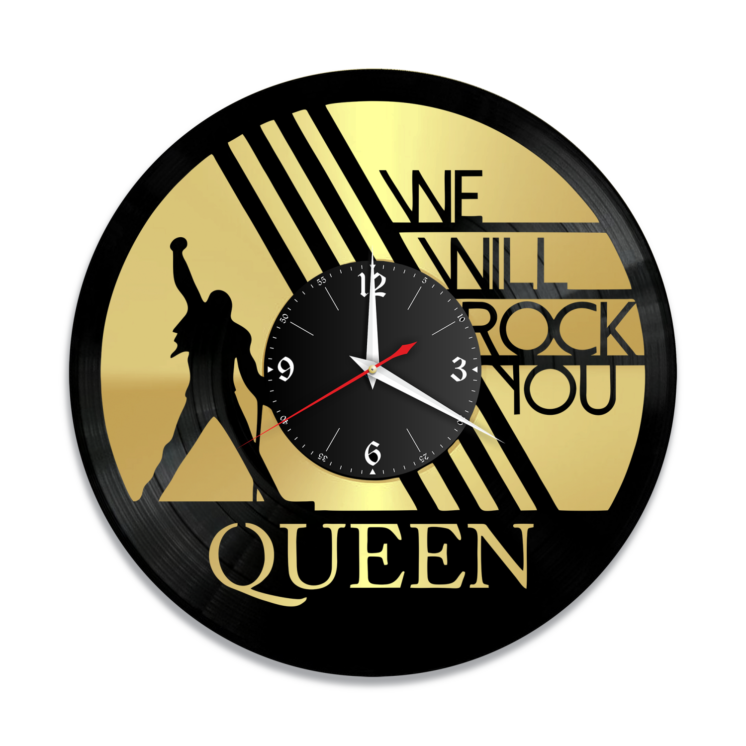 Часы настенные "группа Queen, золото" из винила, №8 VW-10142-1
