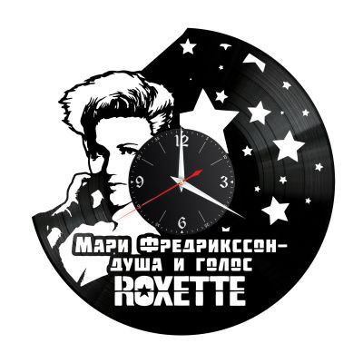Часы настенные "Мари Фредрикссон (Roxette)" из винила, №1