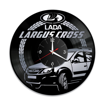 Часы настенные "Lada Largus Cross, серебро" из винила, №2