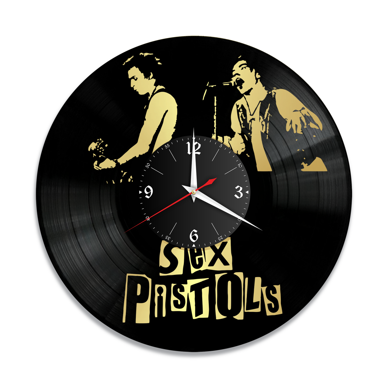 Часы настенные "группа Sex Pistols, золото" из винила, №1 VW-10159-1