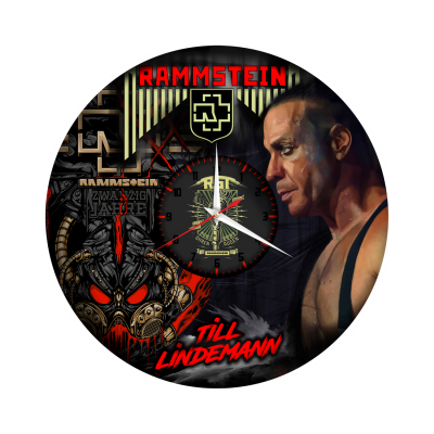 Часы настенные "группа Rammstein" из винила, №2, с принтом