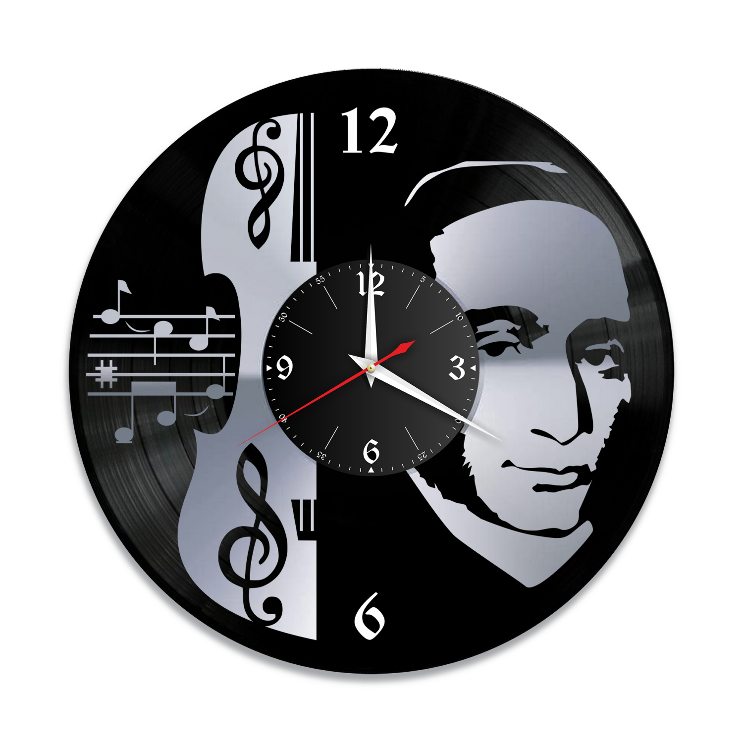 Часы настенные "Паганини (Paganini), серебро" из винила, №1 VW-10263-2