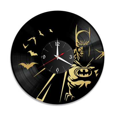 Часы настенные "Бэтмен (Batman), золото" из винила, №2