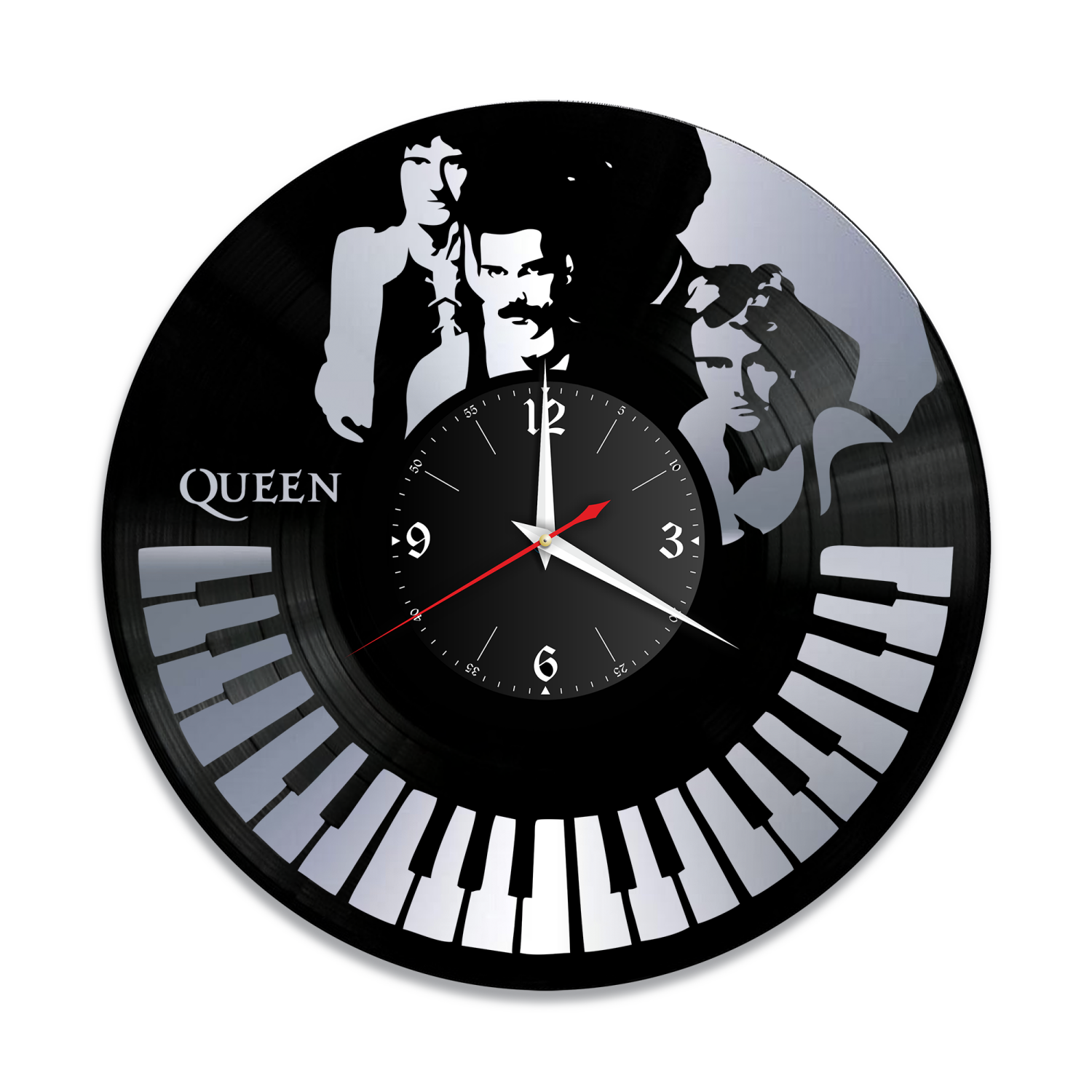 Часы настенные "группа Queen, серебро" из винила, №4 VW-10138-2