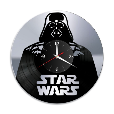 Часы настенные "Звездные Войны (Star Wars), серебро" из винила, №5
