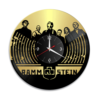 Часы настенные "группа Rammstein, золото" из винила, №4