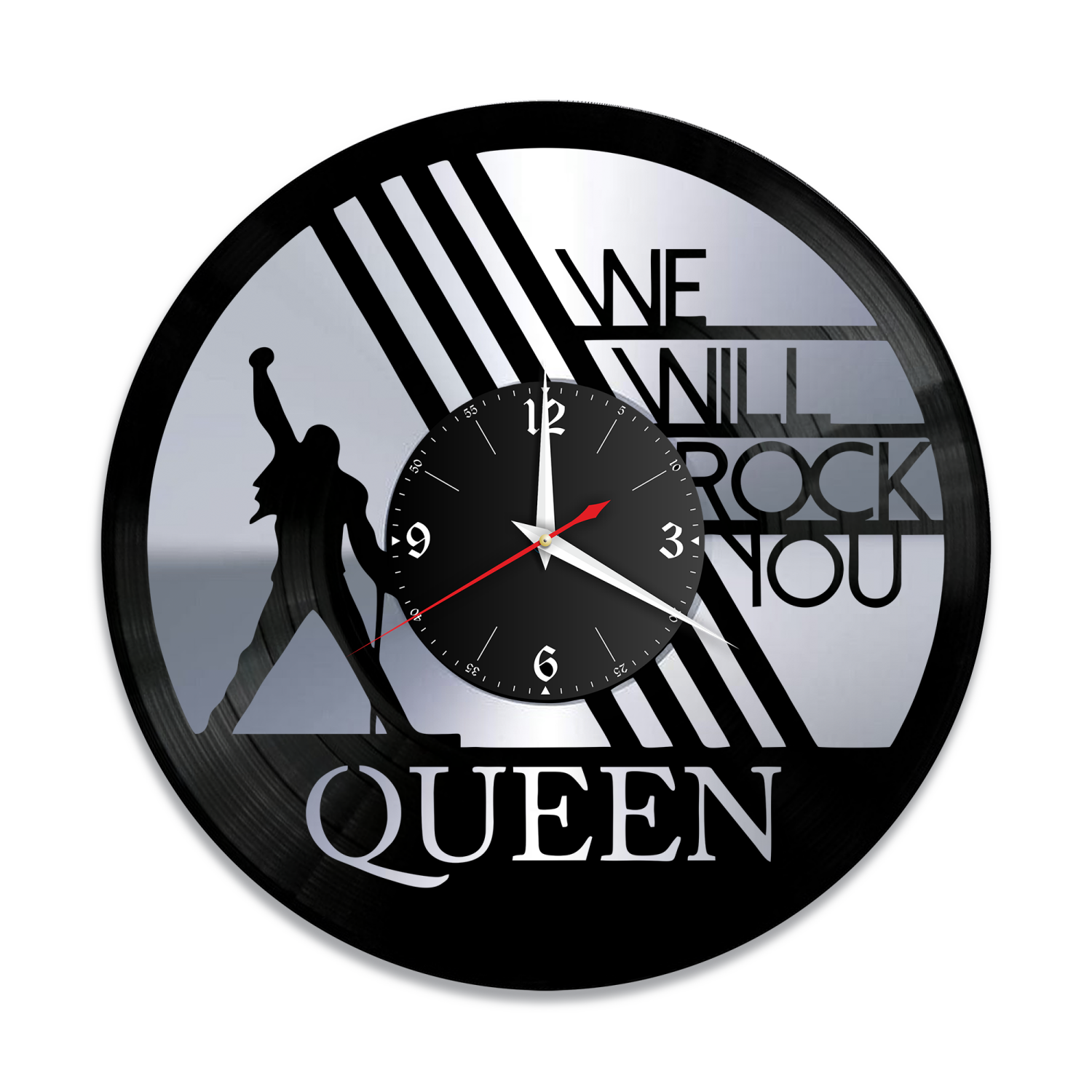 Часы настенные "группа Queen, серебро" из винила, №8 VW-10142-2