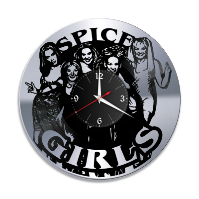 Часы настенные "группа Spice Girls, серебро" из винила, №1
