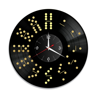Часы настенные "Цифры (домино), золото" из винила, №13
