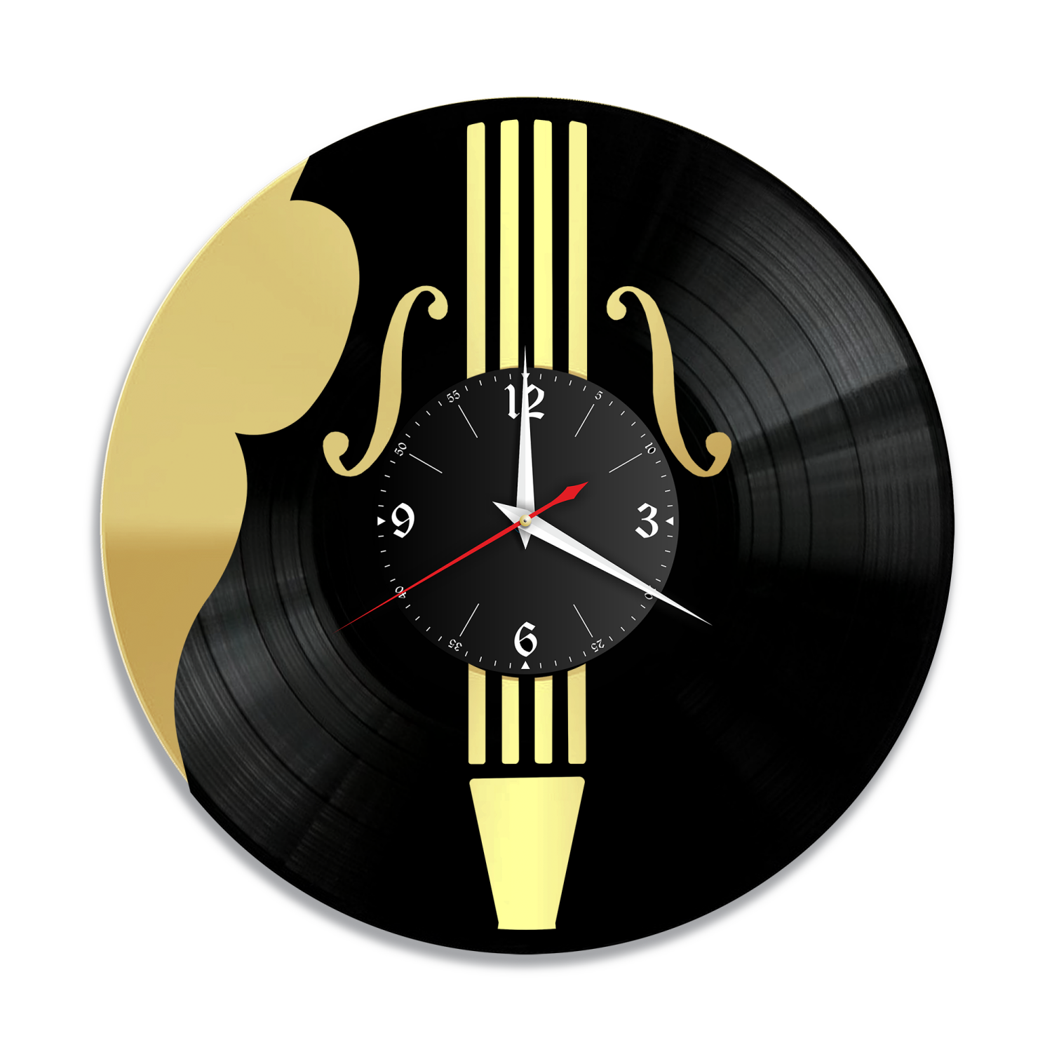 Часы настенные "Музыка (Виолончель), золото" из винила, №26 VW-10942-1