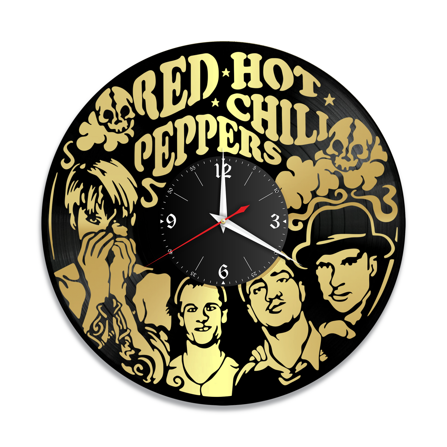 Часы настенные "группа Red Hot Chili Peppers, золото" из винила, №1 VW-10149-1