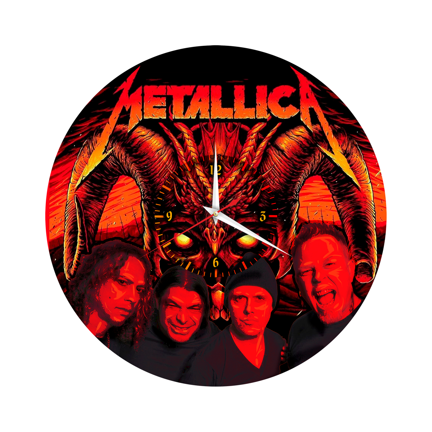 Часы настенные "группа Metallica" из винила, №1, с принтом VW-11036