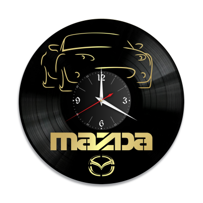 Часы настенные "Mazda, золото" из винила, №1