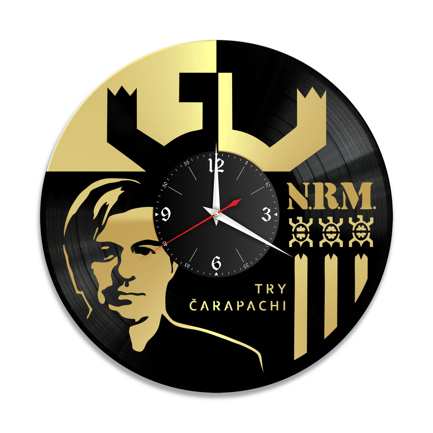 Часы настенные "группа N.R.M., золото" из винила, №1 VW-10269-1