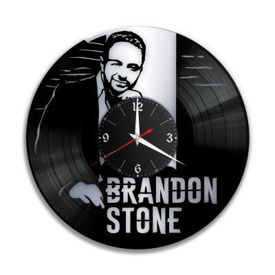 Часы настенные "Брендон Стоун (Brandon Stone), серебро" из винила, №1