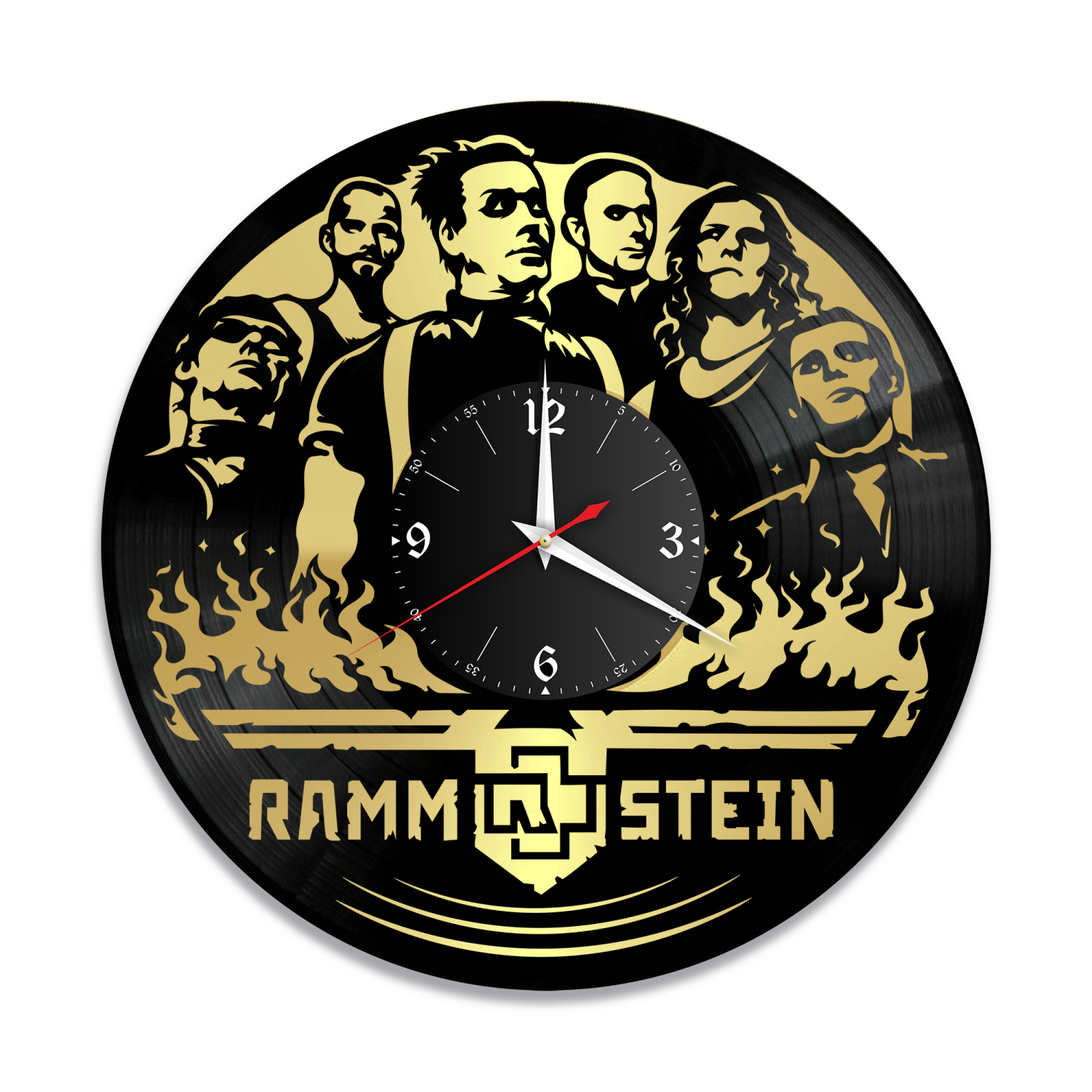 Часы настенные "группа Rammstein, золото" из винила, №2 VW-10146-1