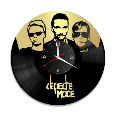 Часы настенные "группа Depeche Mode, золото" из винила, №2