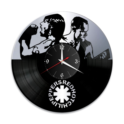 Часы настенные "группа Red Hot Chili Peppers, серебро" из винила, №3