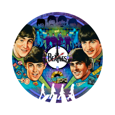 Часы настенные "группа Битлз (The Beatles)" из винила, №1, с принтом