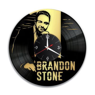 Часы настенные "Брендон Стоун (Brandon Stone), золото" из винила, №1