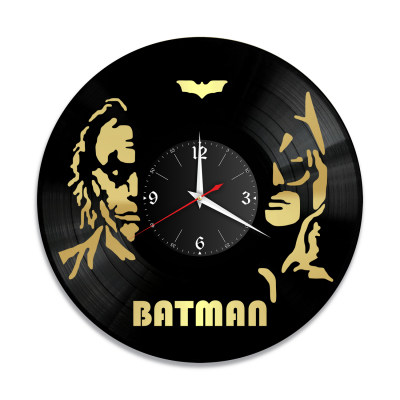 Часы настенные "Бэтмен (Batman), золото" из винила, №1