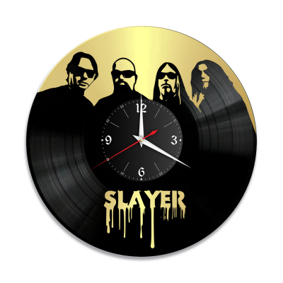 Часы настенные "группа Slayer, золото" из винила, №1