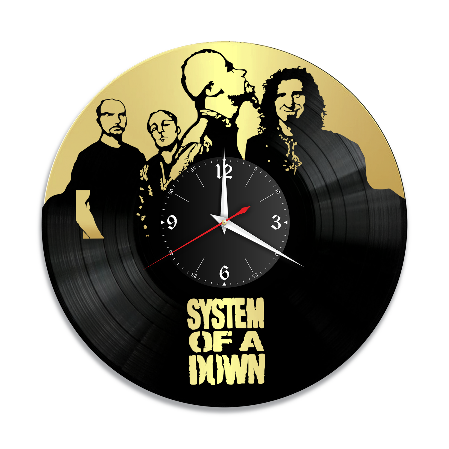 Часы настенные "группа System Of a Down, золото" из винила, №1 VW-10167-1
