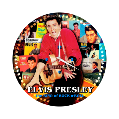 Часы настенные "Elvis Presley (Элвис Пресли)" из винила, №1, с принтом