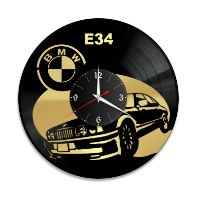 Часы настенные "BMW E34, золото" из винила, №4