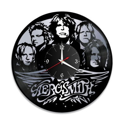 Часы настенные "группа Aerosmith, серебро" из винила, №1