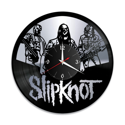 Часы настенные "группа Slipknot, серебро" из винила, №4
