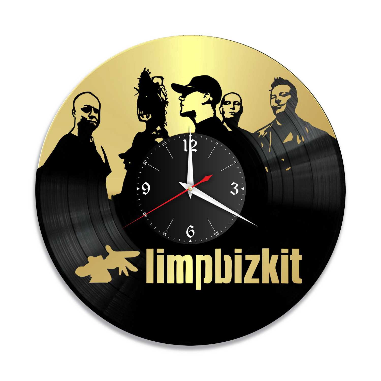 Часы настенные "группа Limp Bizkit, золото" из винила, №1 VW-10108-1