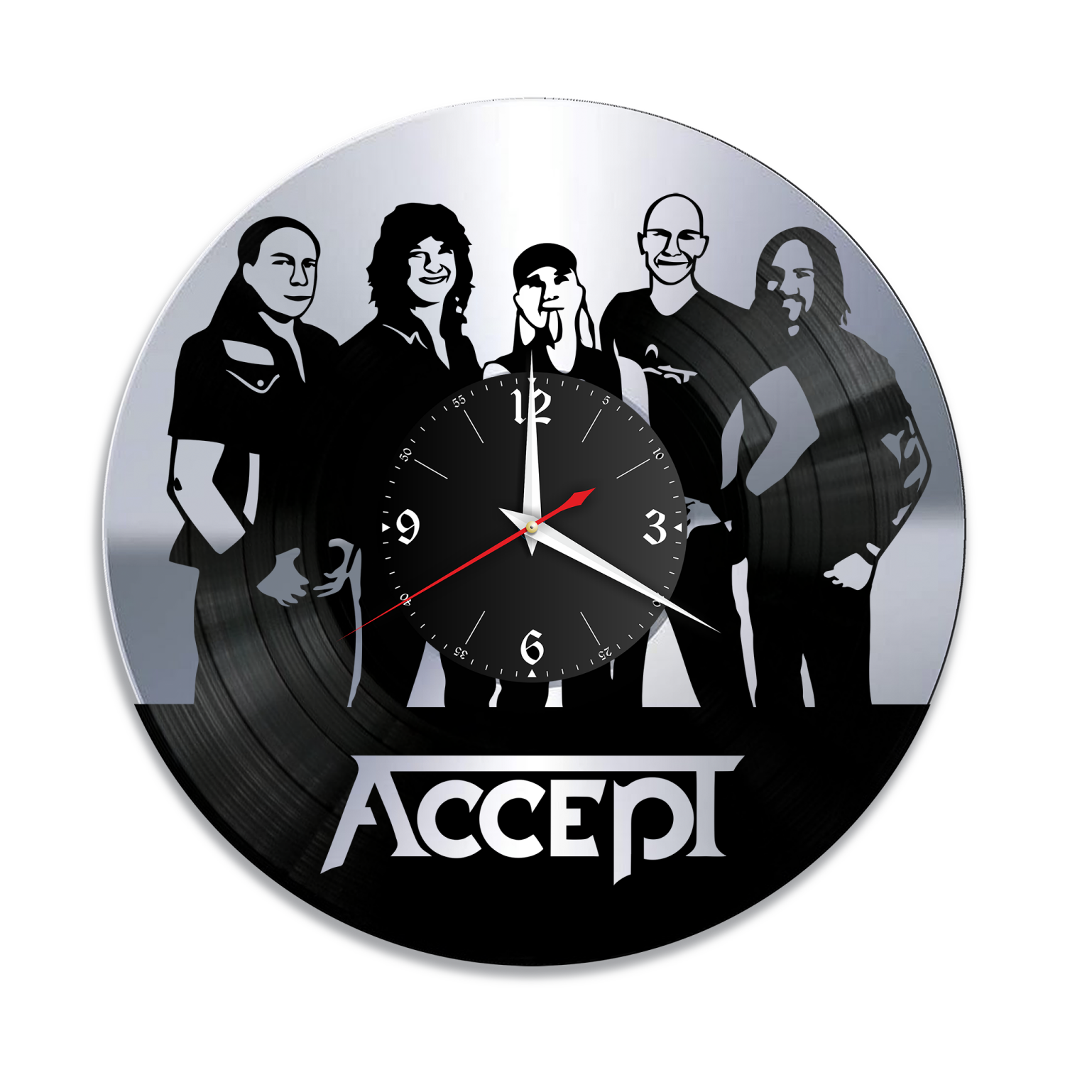 Часы настенные "группа Accept (new), серебро" из винила, №1 VW-10076-2