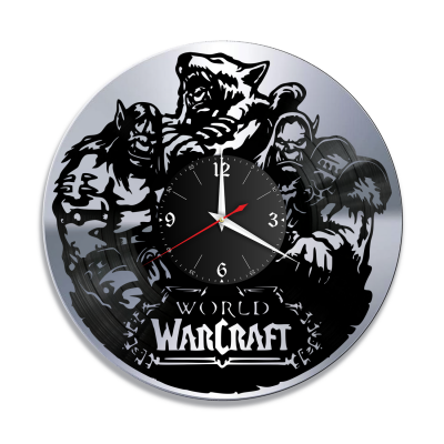 Часы настенные "Warcraft, серебро" из винила, №1
