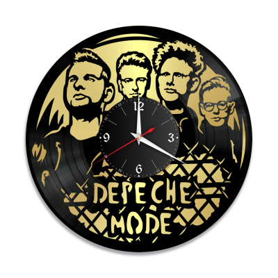 Часы настенные "группа Depeche Mode, золото" из винила, №5