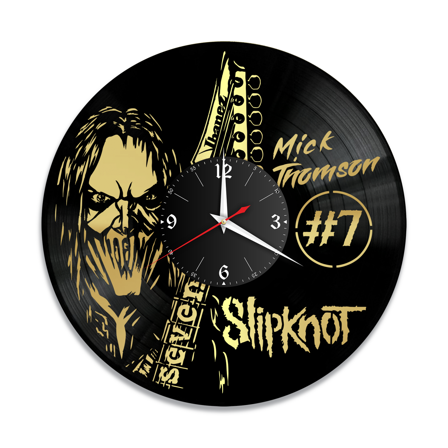 Часы настенные "группа Slipknot (Мик Томсон), золото" из винила, №7 VW-10832-1