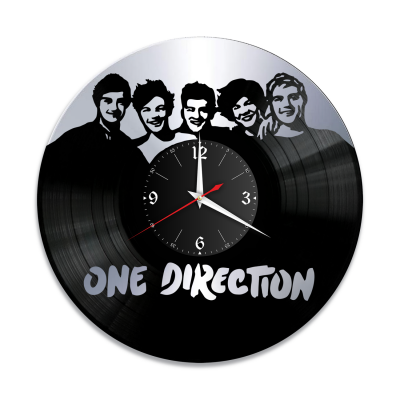 Часы настенные "группа One Direction, серебро" из винила, №1