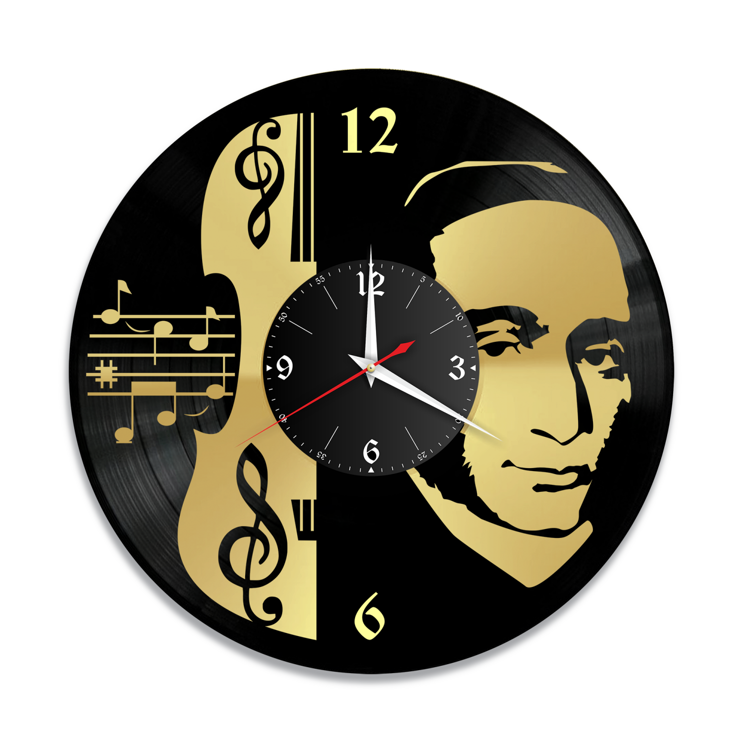 Часы настенные "Паганини (Paganini), золото" из винила, №1 VW-10263-1