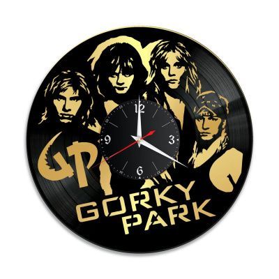 Часы настенные "Группа Парк Горького (Gorky Park), золото" из винила, №1