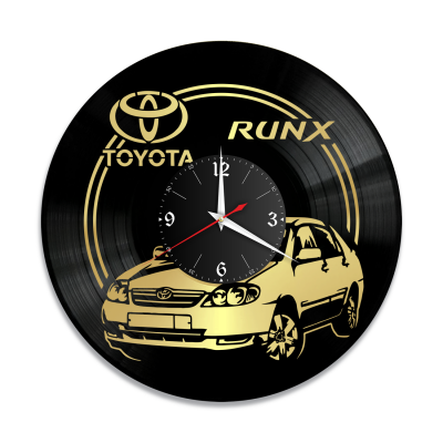 Часы настенные "Toyota RUNX, золото" из винила, №4