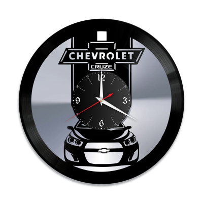 Часы настенные "Chevrolet Cruze, серебро" из винила, №2