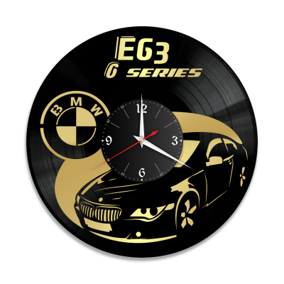 Часы настенные "BMW X6 E63, золото" из винила, №6