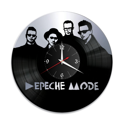 Часы настенные "группа Depeche Mode, серебро" из винила, №4