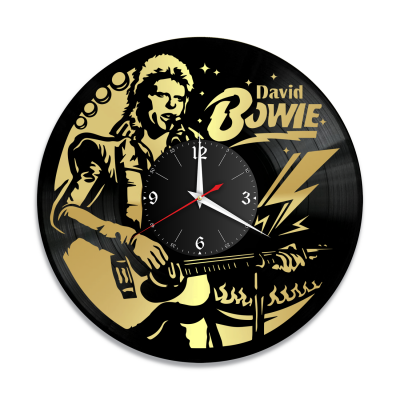 Часы настенные "David Bowie (Дэвид Боуи), золото" из винила, №1