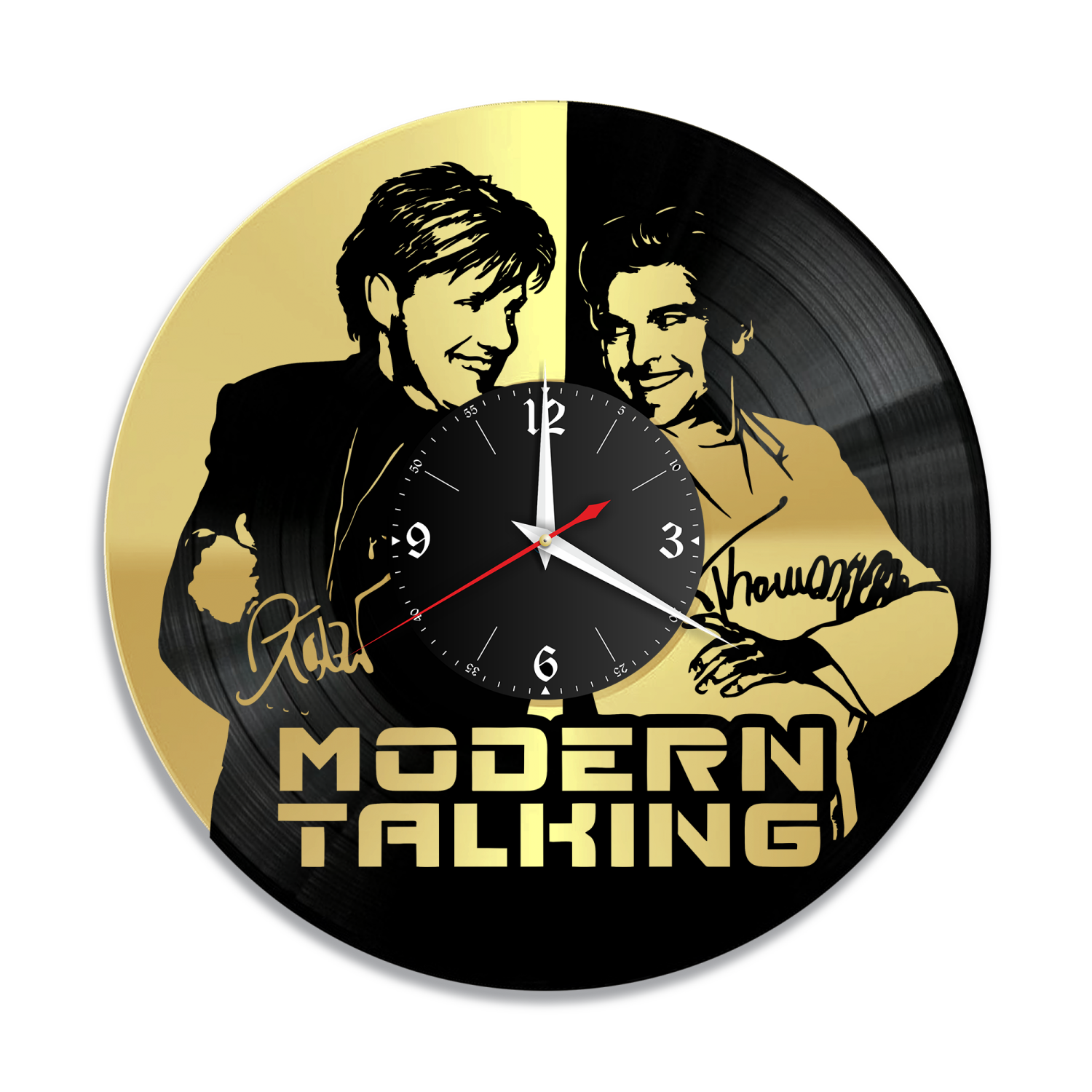 Часы настенные "Modern Talking, золото" из винила, №3 VW-12099-1