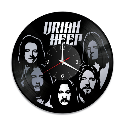 Часы настенные "группа Uriah Heep, серебро" из винила, №1