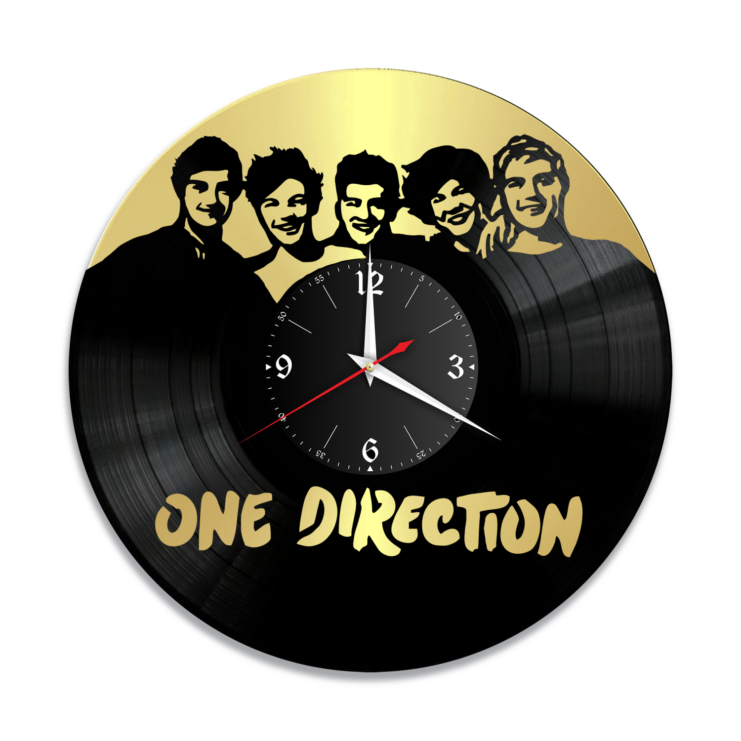 Часы настенные "группа One Direction, золото" из винила, №1 VW-10132-1