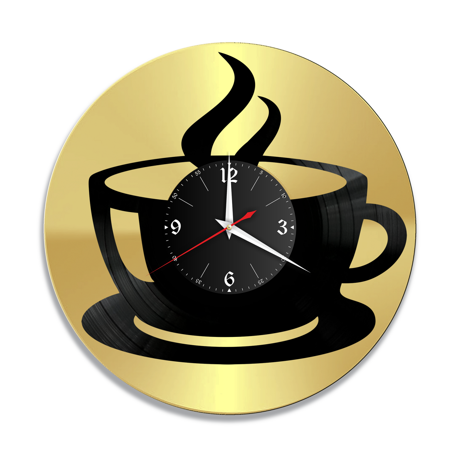 Часы настенные "Кофе, золото" из винила, №1 VW-10603-1