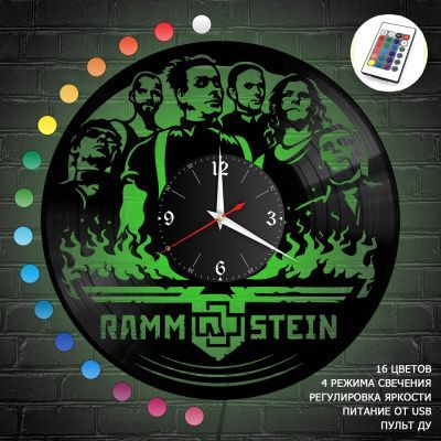 Часы с подсветкой "группа Rammstein" из винила, №2